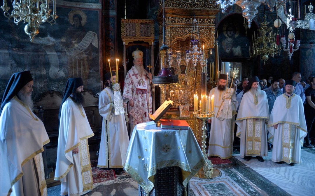 Владика Теодосије са призренским богословима у Хиландару