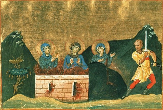 Свете мученице Агапија, Хионија и Ирина
