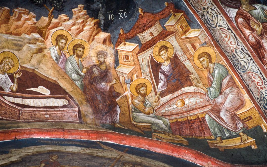 Вечера у Емаусу кад су ученици препознали васкрслог Христа - Високи Дечани